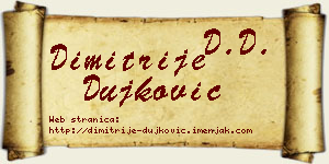 Dimitrije Dujković vizit kartica
